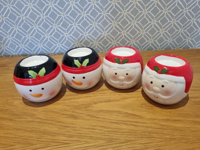 Christmas Candle Holders  x 4