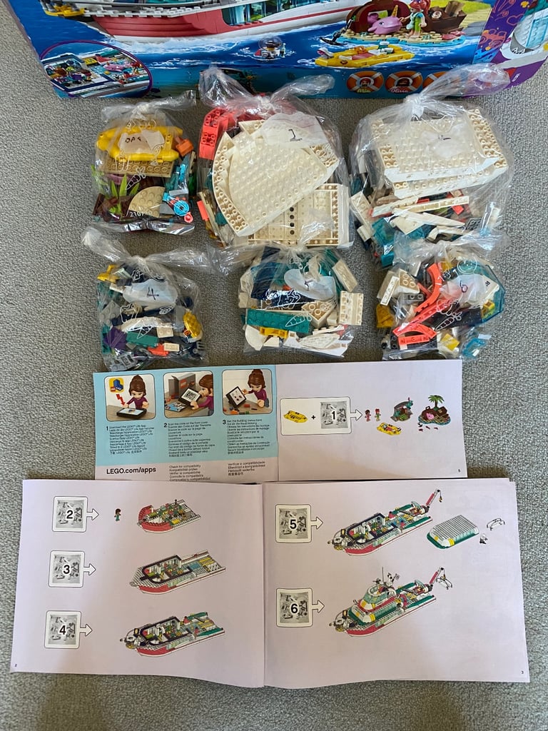 LEGO Friends Rescue Mission Boat 41381 complete, re-bagged, boxed & instructions