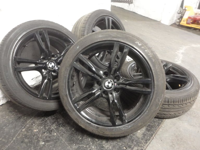 BMW M SPORT 18 INCH ALLOY WHEELS 5x120 BMW BLACK ALLOY WHEELS