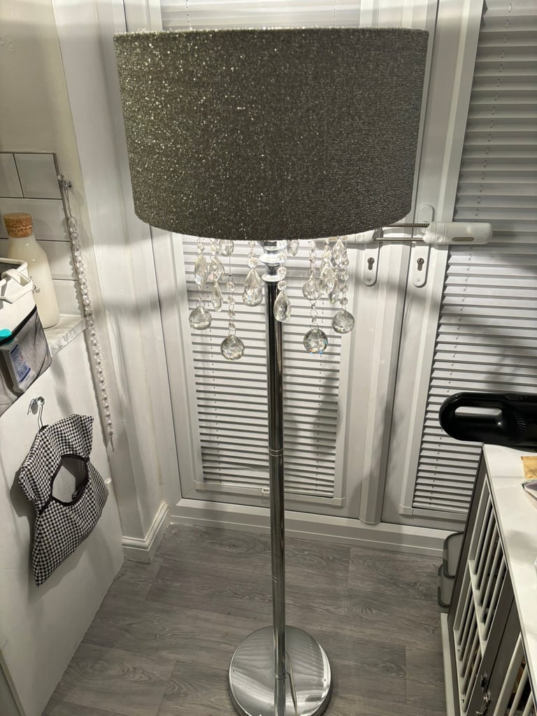 Crystal Floor Lamp & Shade 