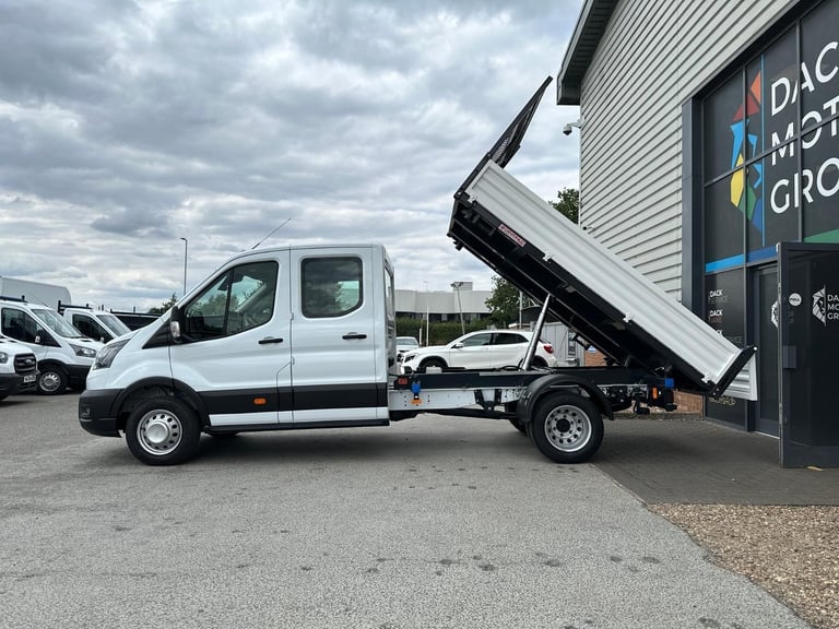 75 Reg, Ford Transit L3 Double Cab Steel Tipper, Tow Bar