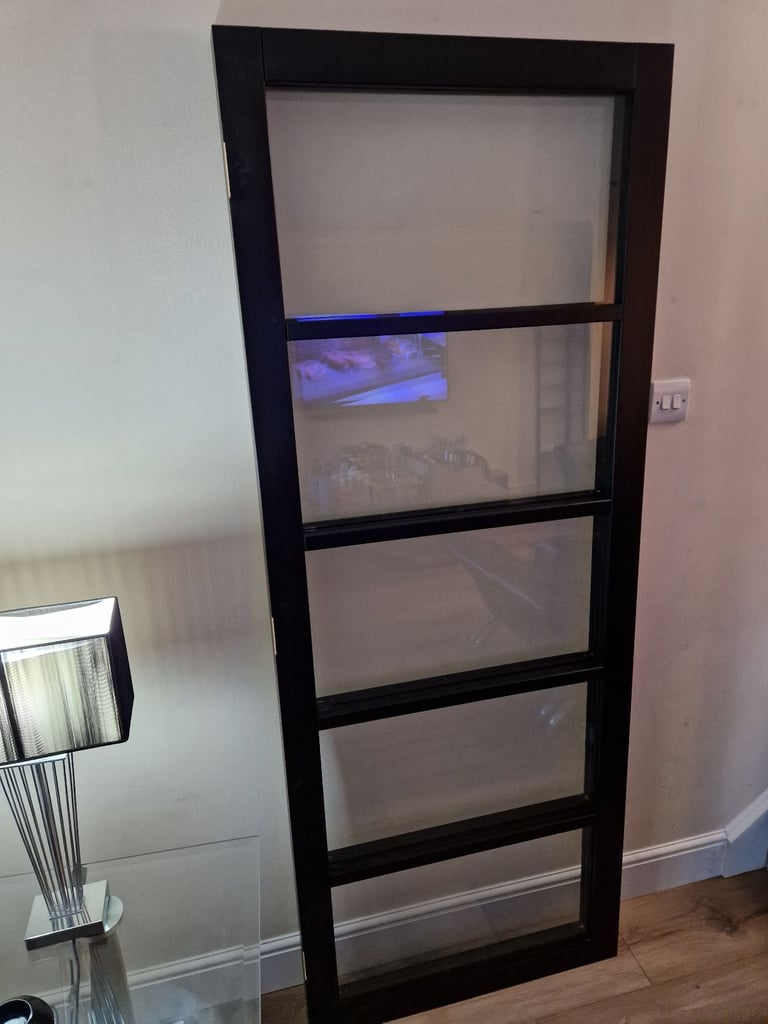 Howdens black glazed internal door