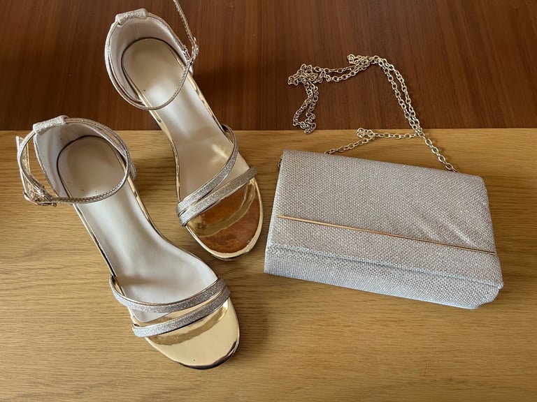 image for Gold Shoes (uk4) & Handbag