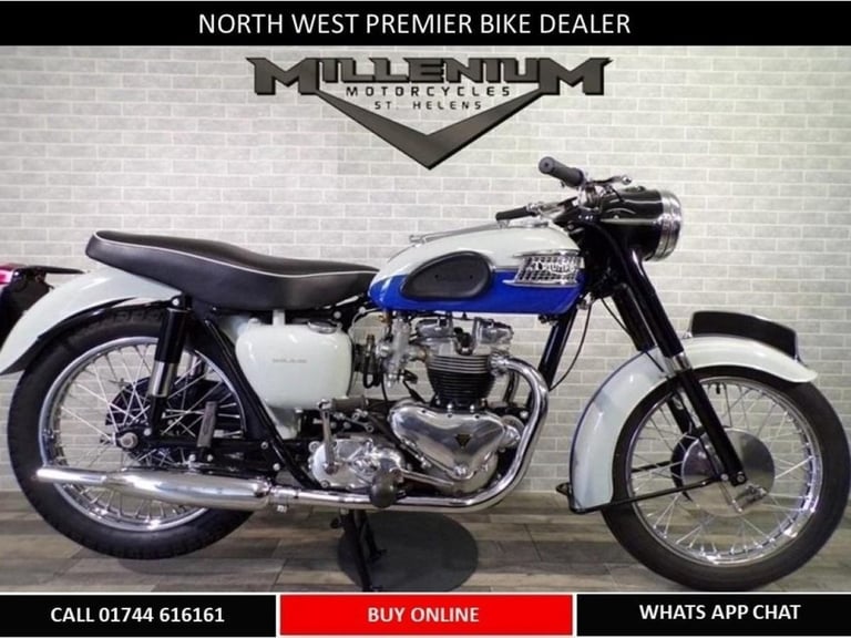 1959 TRIUMPH T120 BONNEVILLE Royal Blue Pearl Grey Fully Restored Rare Exclus...