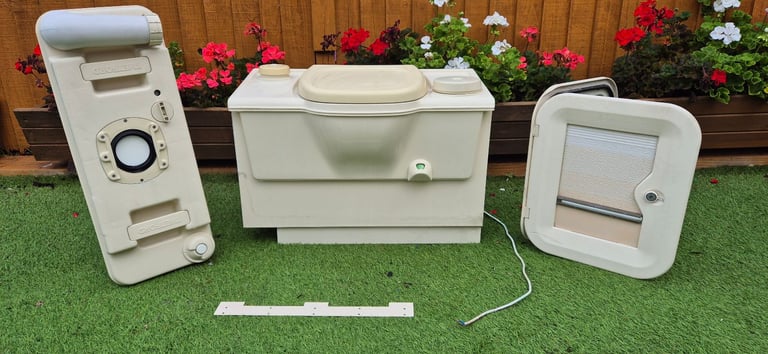 Whole complete toilet unit for camper conversion.