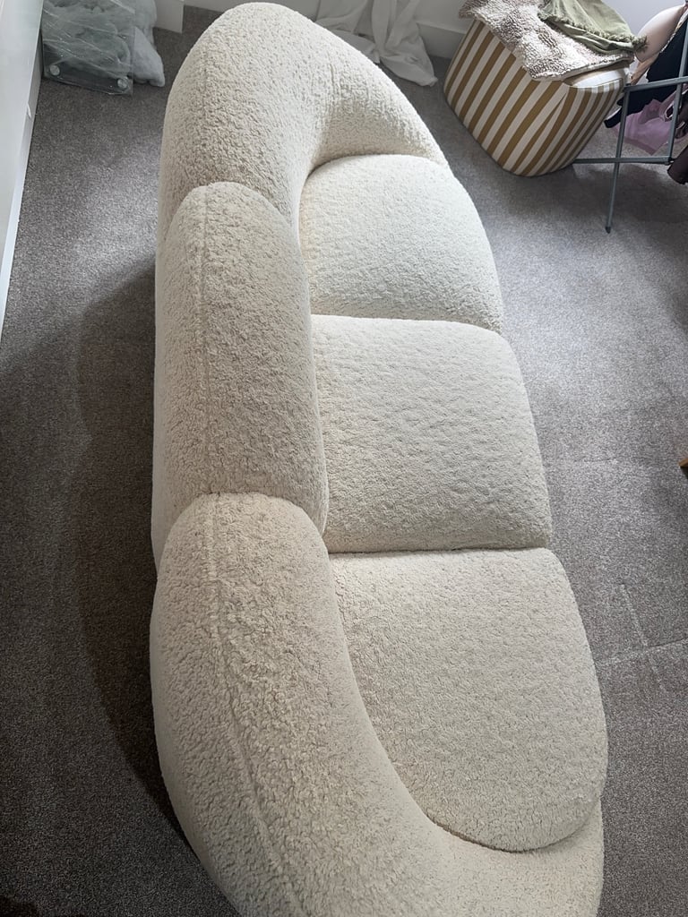 Boucle Cream cloud 3 seater sofa couch used