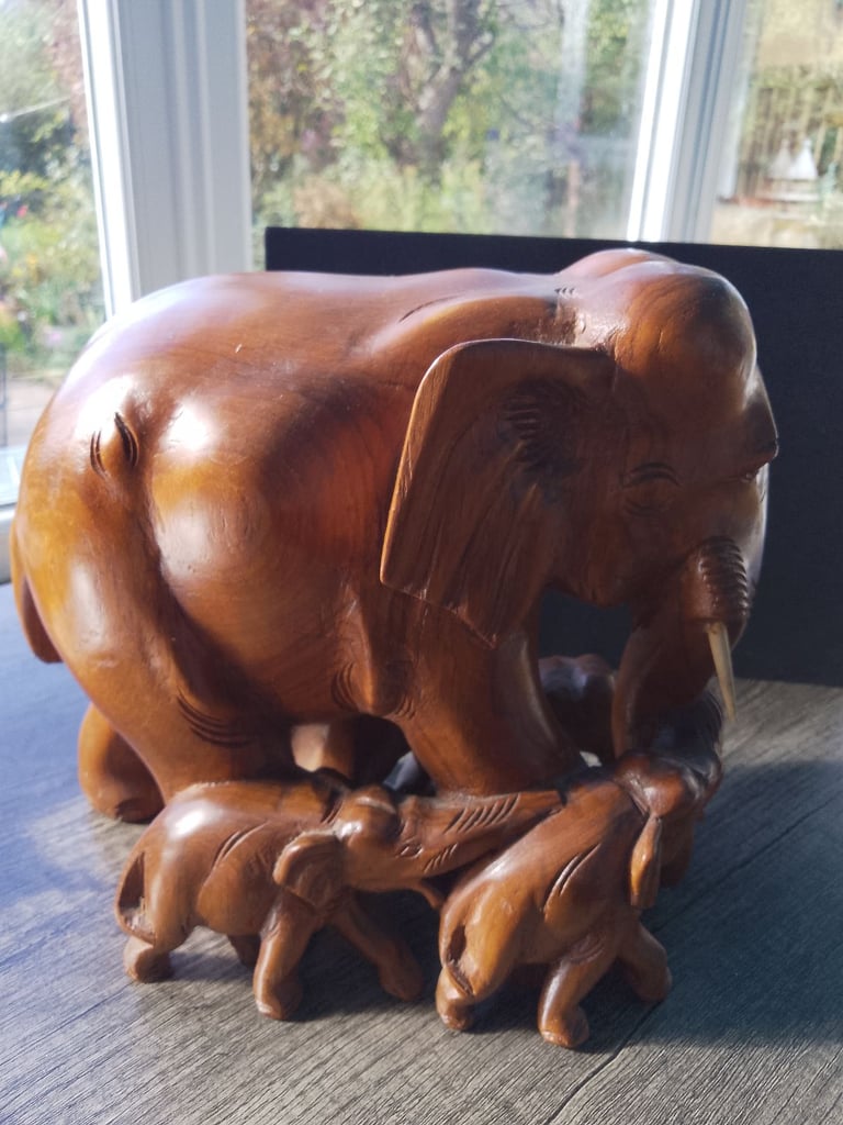 Vintage Hardwood Elephant 