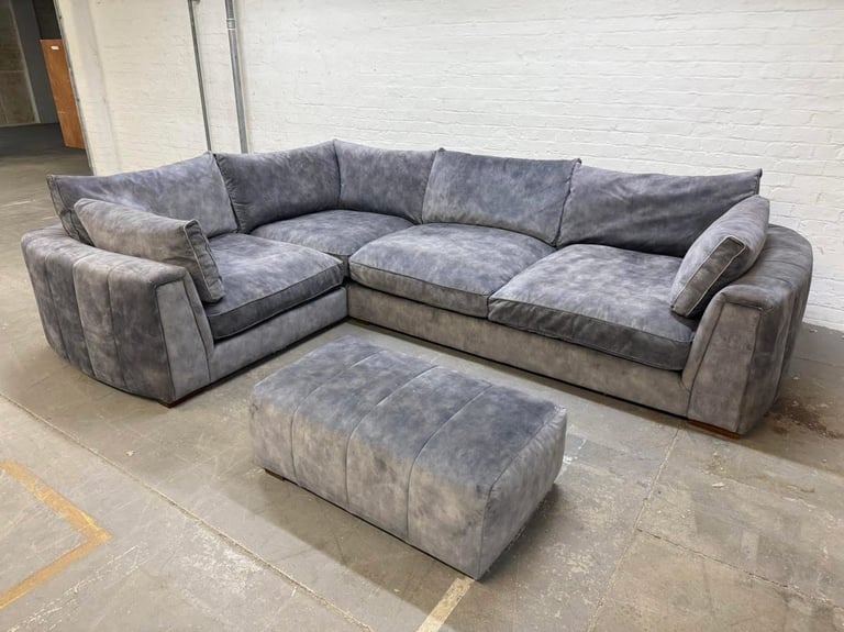 Sofology Emperor Interchangeable Corner Sofa with Matching Footstool 