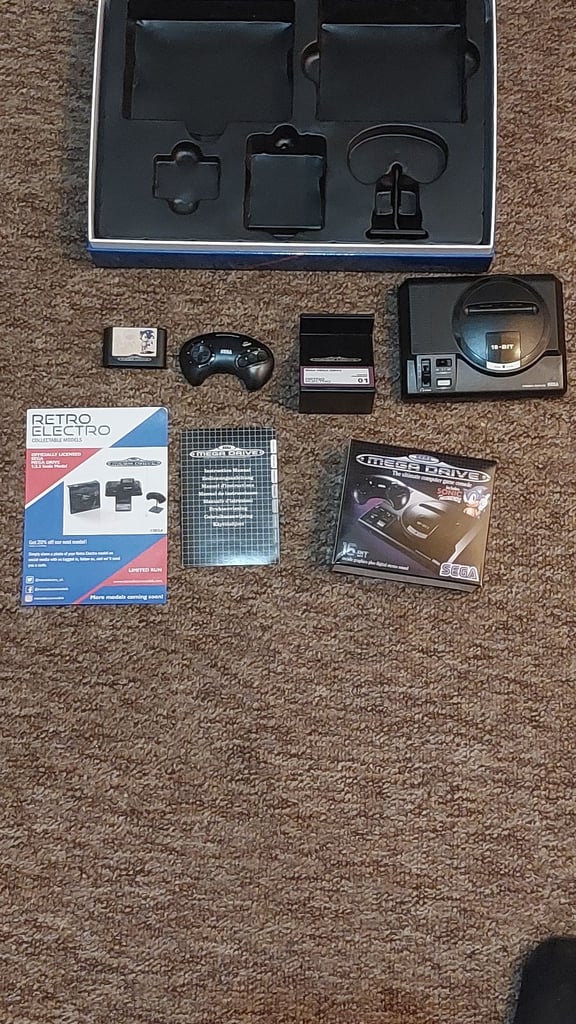 Sega megadrive scale model and megadrive charger  collectable 