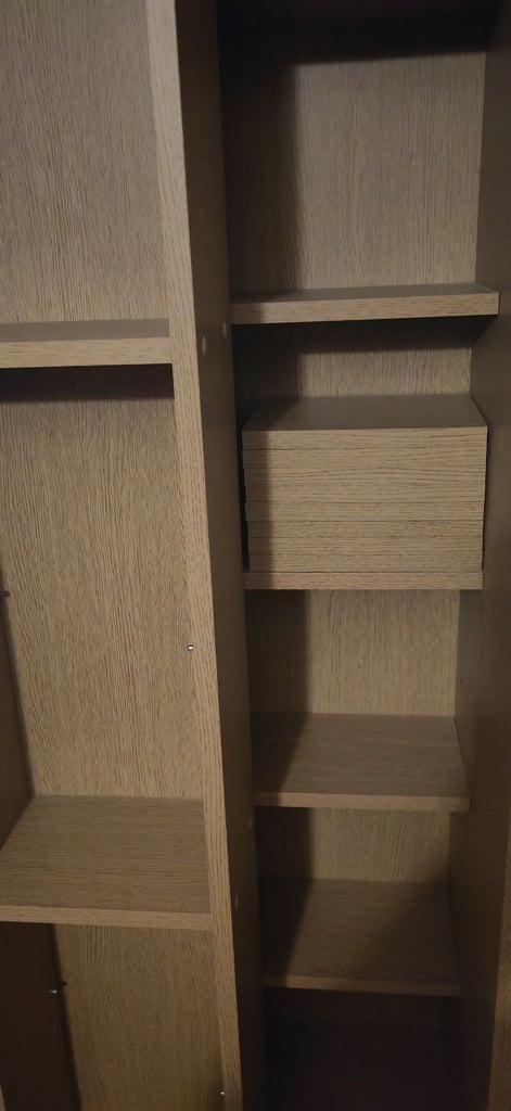 DVD Storage Sliding Shelving Cabinet Wooden Freestanding 