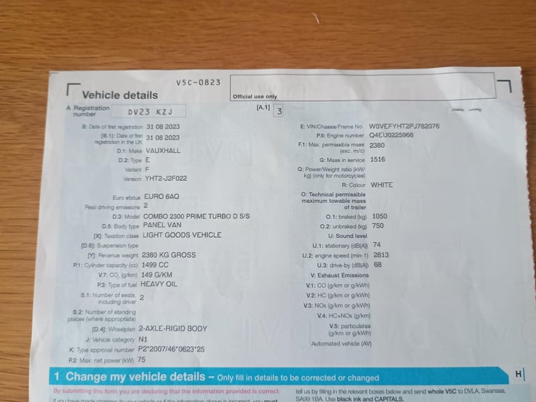 2023 Vauxhall Combo 2300 Prime 1.5 Turbo D S/S Panel Van Diesel Manual