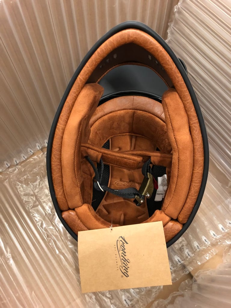 retro motorcycle helmet with google, brand new