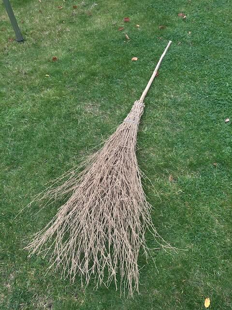 image for Witch's besom broom - Halloween prop or practical leaf sweeping