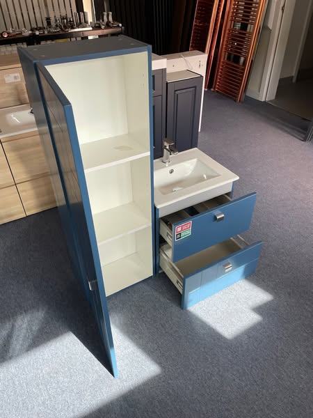The Blocks 500mm Blue 2-Drawer Wall Hung Vanity Unit