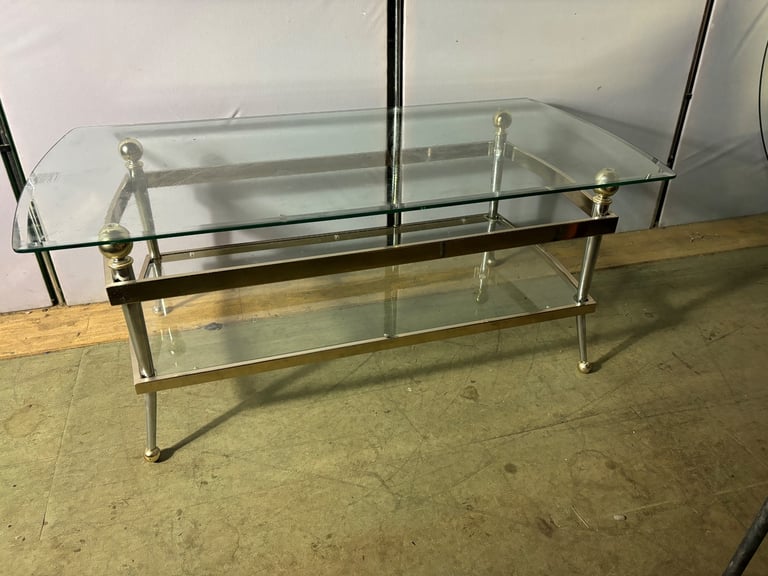 image for Chrome & glass coffee table 