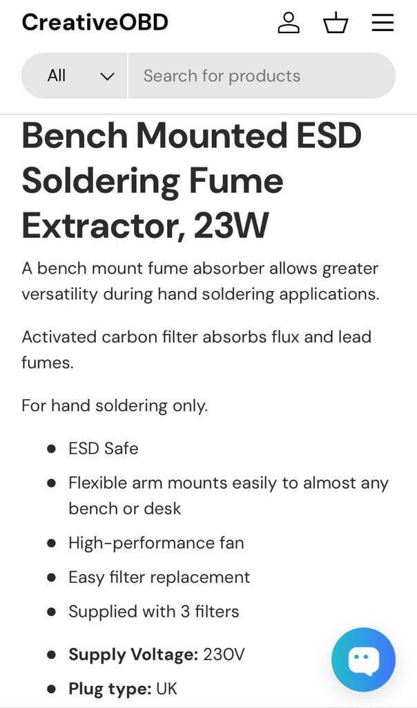 Soldering Extraction Fans x 2 