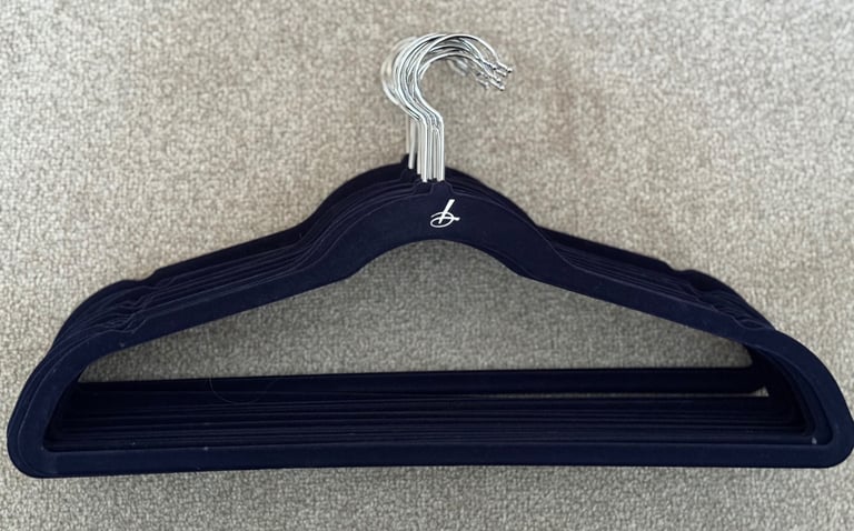 image for Bundle of navy blue coat hangers 20 for hanging clothes 