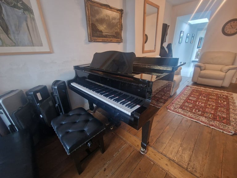 Yamaha G2 Grand Piano in Polished Black Polyester with Matching Stool