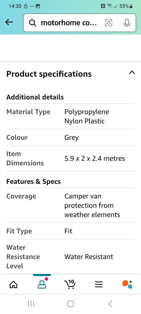 Campervan cover 