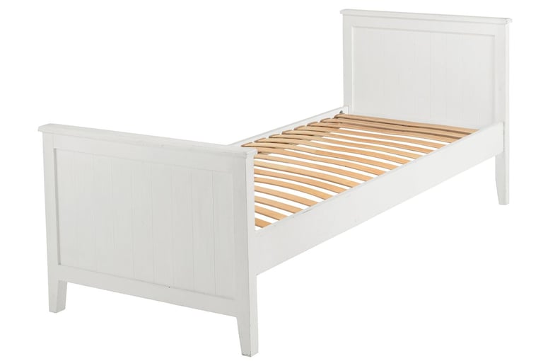 RRP £825 LAURA ASHLEY DEVON WHITE SOLID WOOD 3ft SINGLE BED FRAME