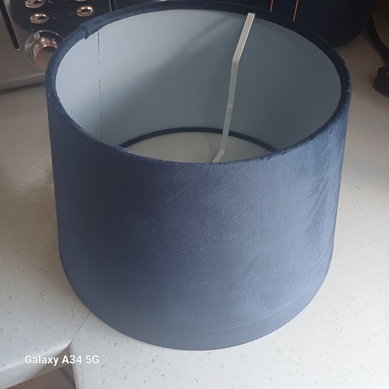 Navy velvet lampshades x 2