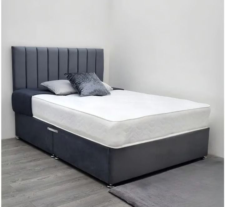 image for Premium Double & King Size Divan Bed With OPT Full Foam Mattress - ASAP DELIVERY