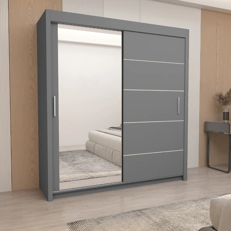 SALE ON Brand New 3/2 Doors Sliding Wardrobe Matte Finish with Mirrors in 6 diff Sizes