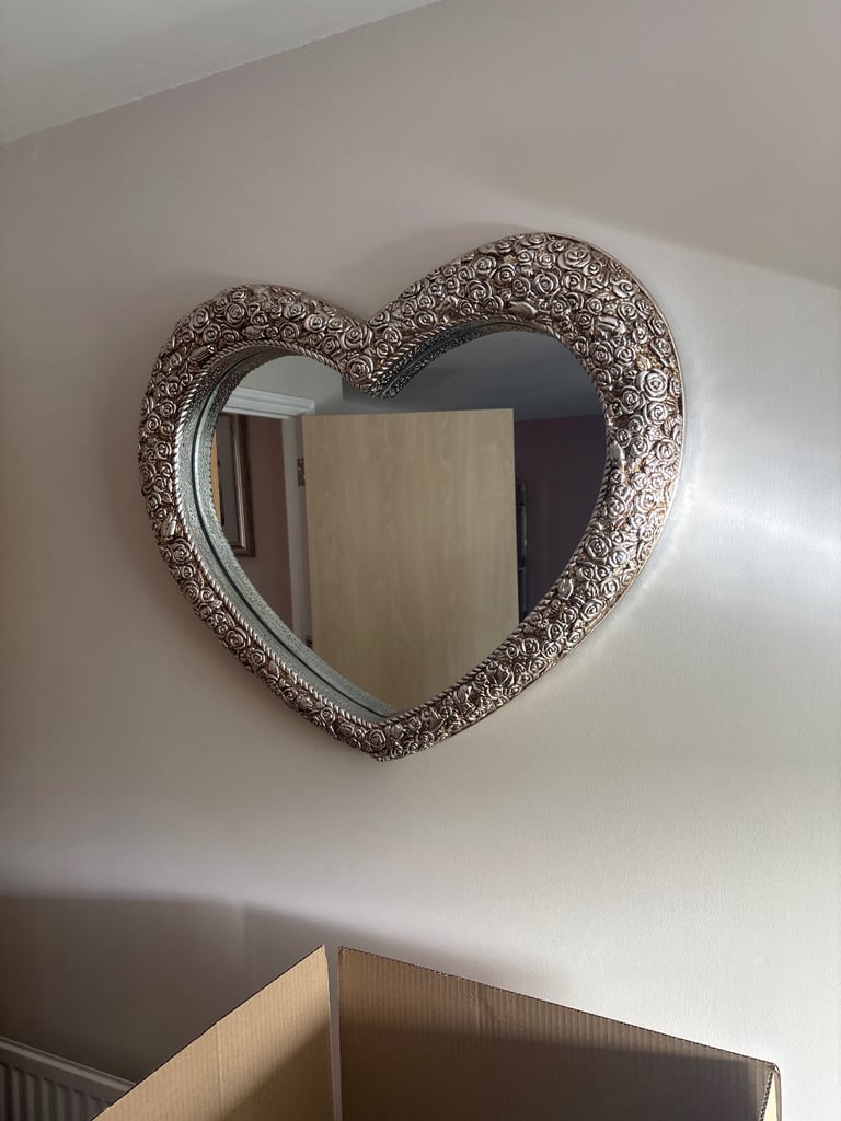 image for Heart shaped floral mirror for sale - £50