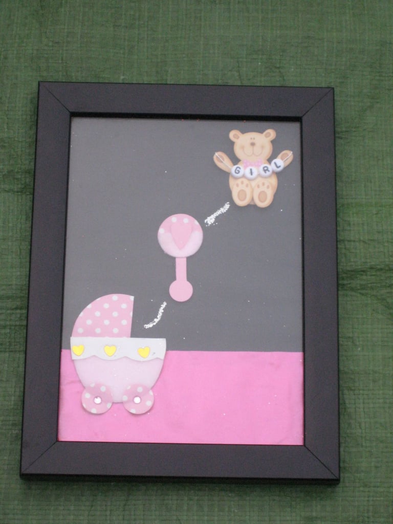 image for Baby Girl Montage in a Small Glazed Frame for £2.00