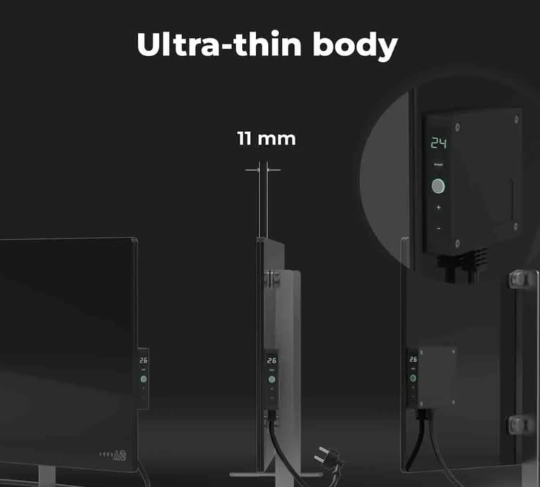 AENO Smart panel heater in black