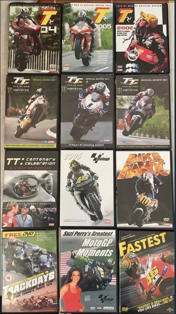 Isle of Man TT Races, MotoGP, Superbikes, 12 Assorted DVDs Bundle 2 x New Sealed