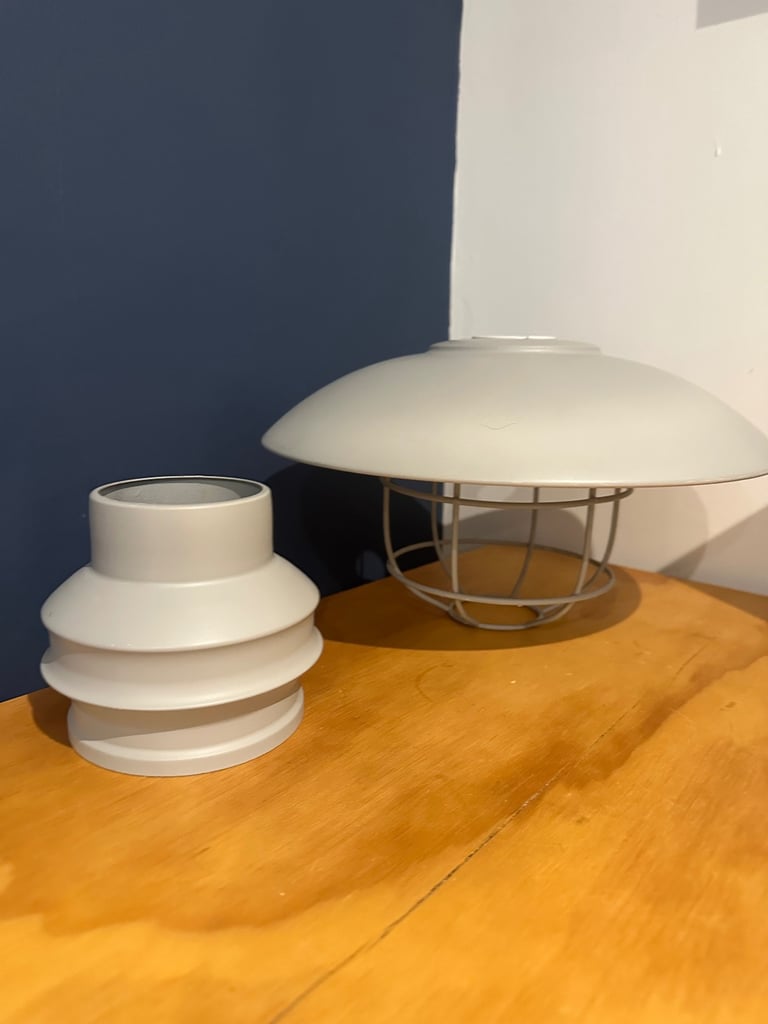 Grey metal pendant ceiling light shade 
