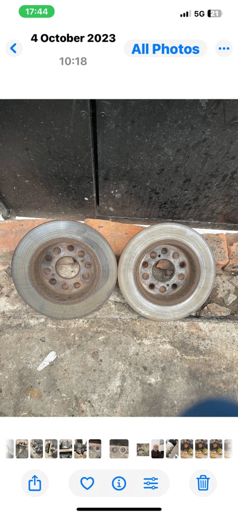 20 reg Toyota Corolla estate rear discs 