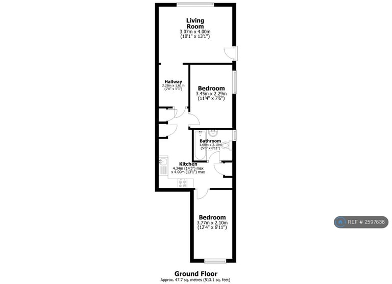 2 bedroom flat in Cowper Road, Sittingbourne, ME10 (2 bed) (#2597838)