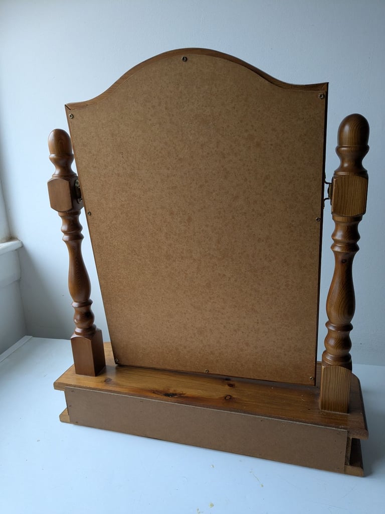 Wooden Dressing Table Mirror with Two Drawers