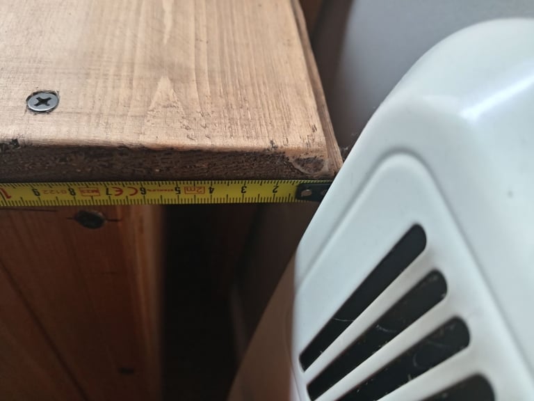 Handmade pine cabinet / side table with drawer. Recycled wood. 