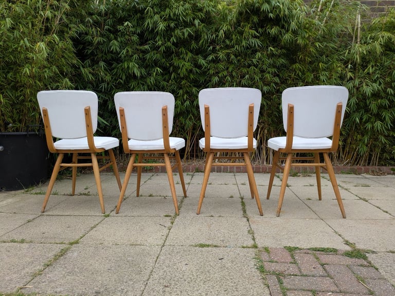 4 x Vintage Retro Dining Chairs MCM Delivery Available 