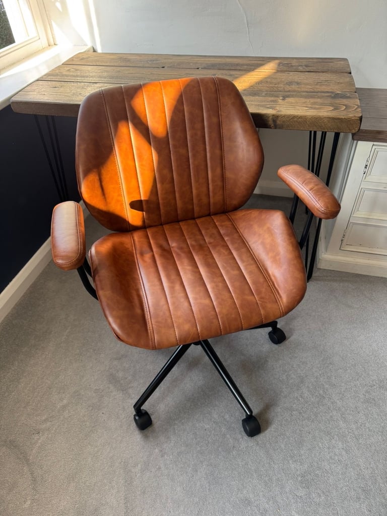 Clement Faux leather office chair on wheels