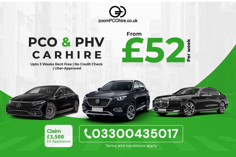 image for PCO Car Hire Rent to Buy 7 8 9 Seater Tesla Mercedes BMW UberXL Exec Lux Wheely Blacklane