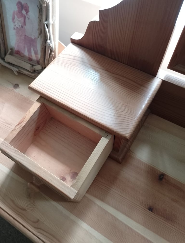 Solid Pine Dressing table with swivel mirror. 