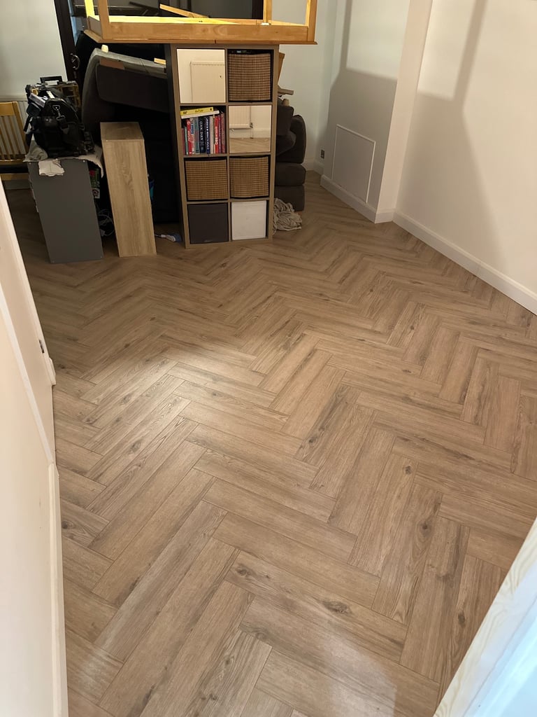 Laminate Herringbone vinyl LVt Flooring Handyman Furniture Assembly paint wallpaper wall panelling
