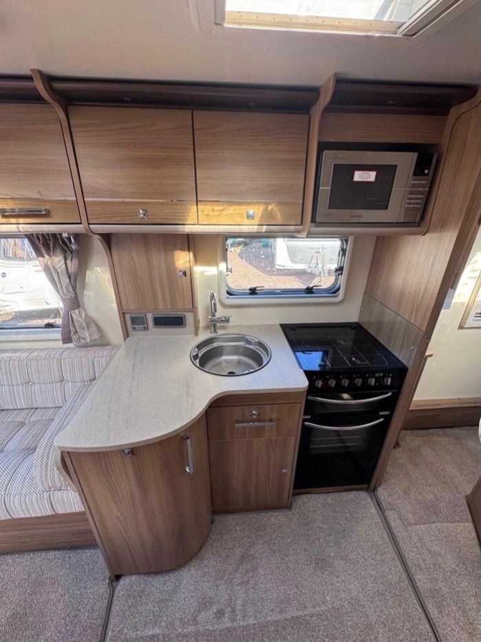 Bailey Unicorn Vigo Touring Caravan Island bed.