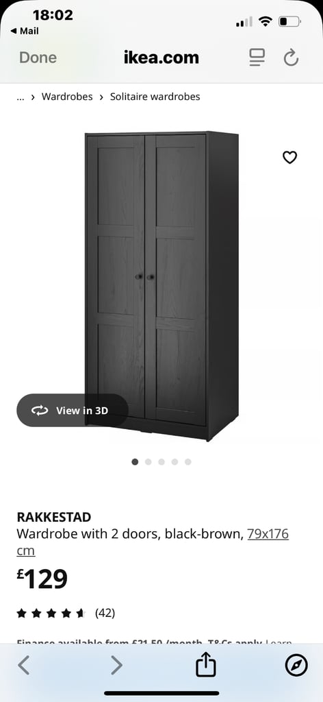 image for  Black ikea wardrobe 