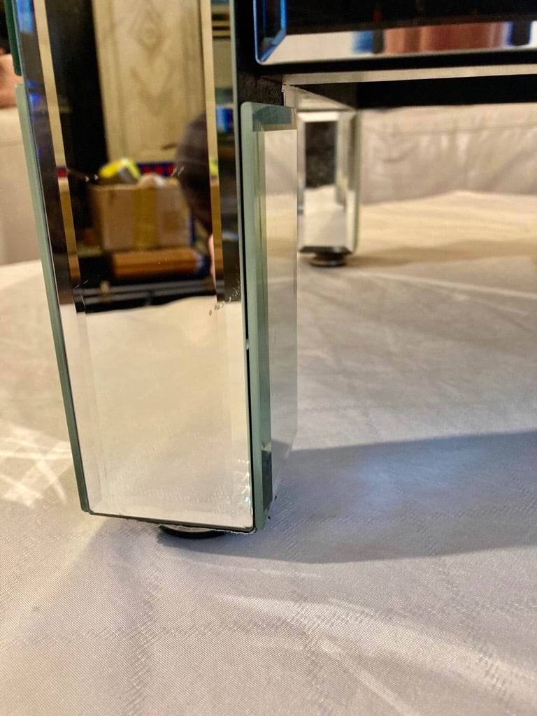 Mirrored Bedside Table with 3 Draws .