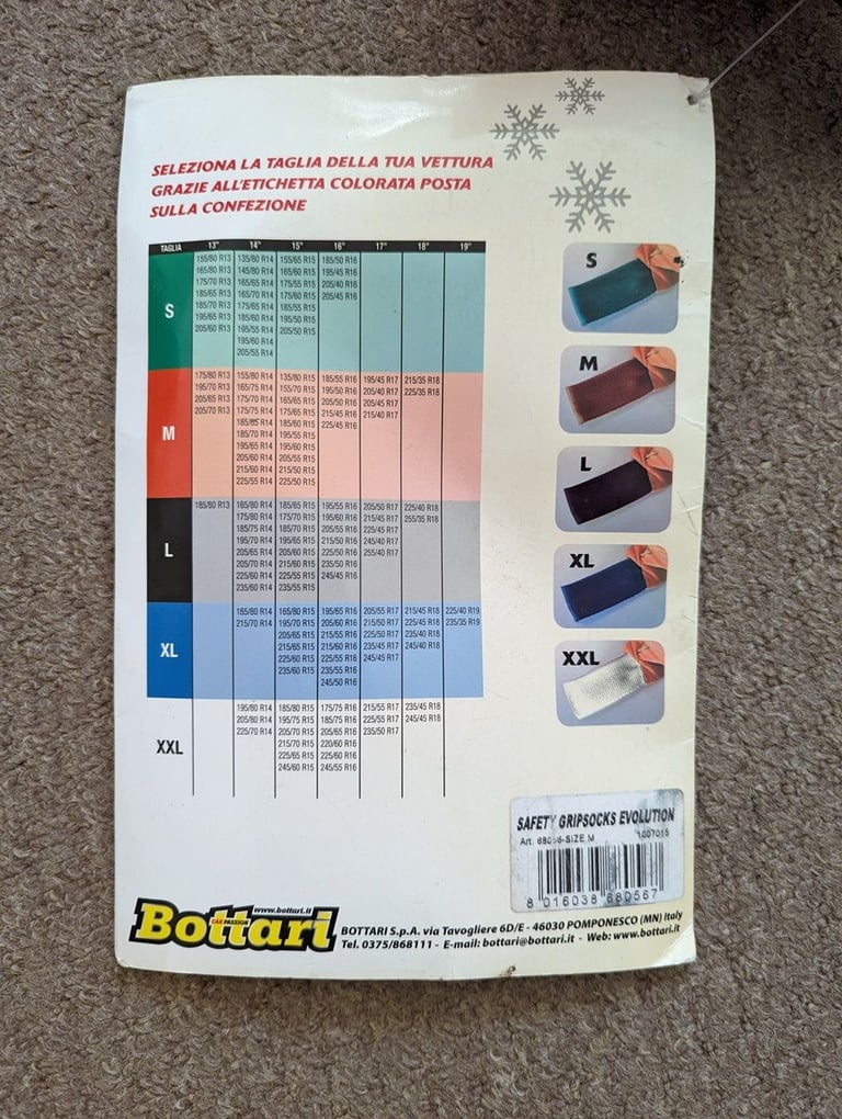 Bottari Safety Grip Socks Evolution , Car snow socks - used in size M
