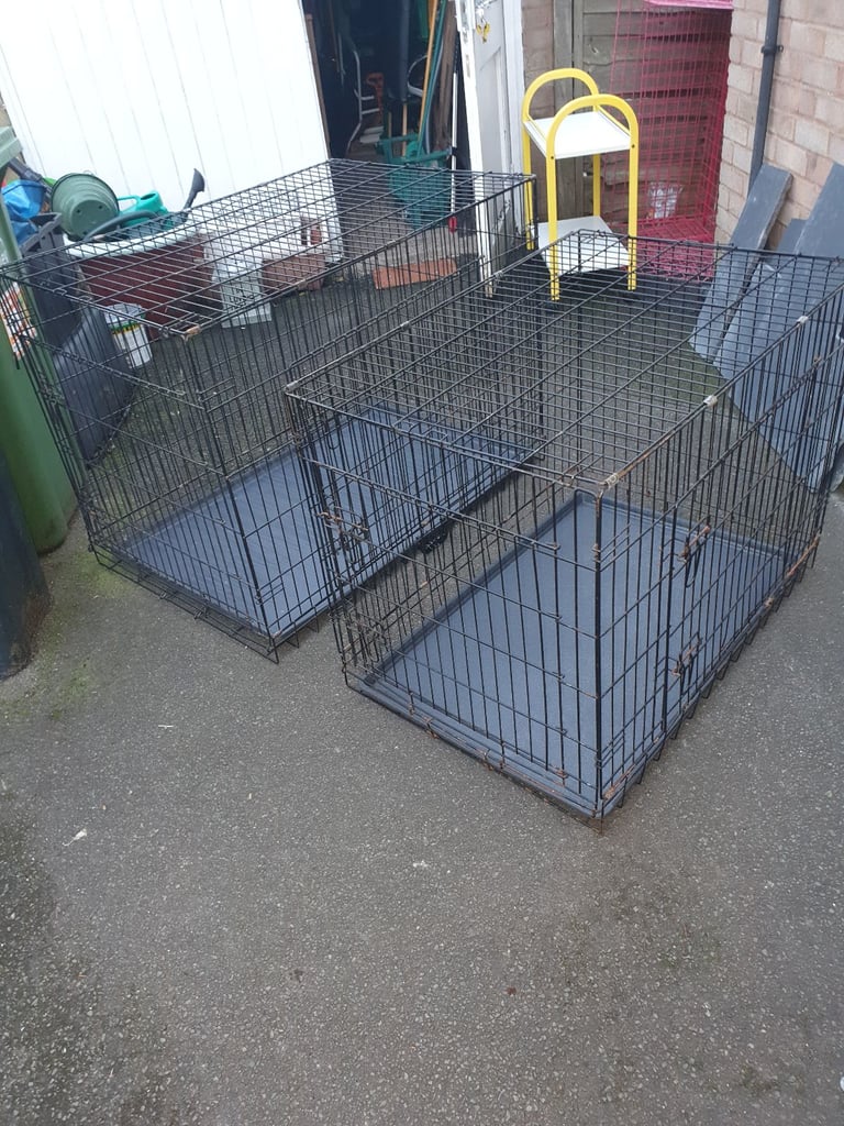 XL , Large & Medium Fold Up Dog Cages , 2 With Trays , 1 Without, Good Condition, Very Useful 
