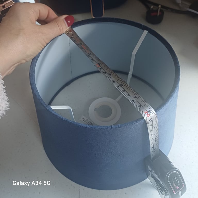 Navy velvet lampshades x 2