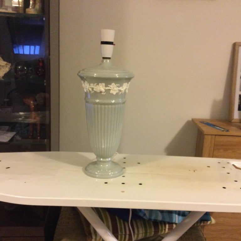 image for GREY WEDGEWOOD TABLE LAMP