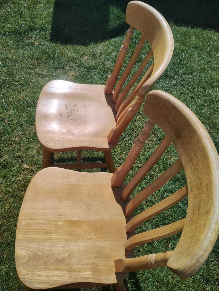 image for 2 Heavy Pine Chairs - Can deliver