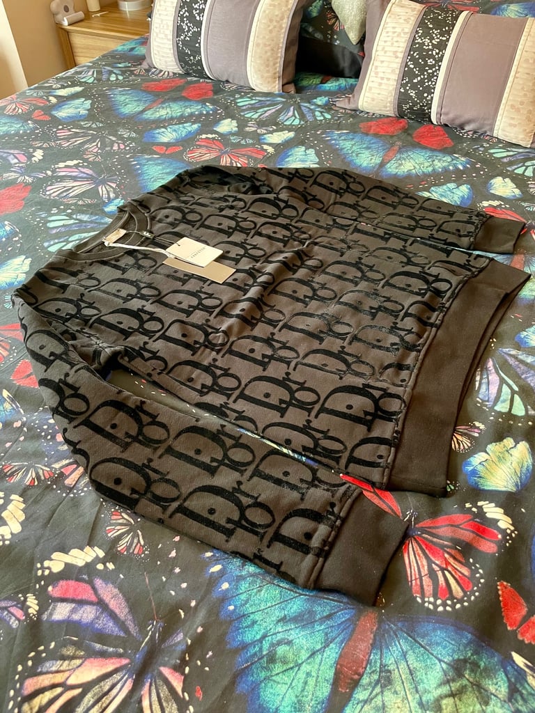 Dior Sweatshirt!!! All-over Velvet Embossed Design!